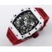 RM035 White Real NTPT Skeleton Dial Red Crown Red Rubber Strap BBRF NH05A