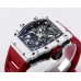 RM035 White Real NTPT Skeleton Dial Red Crown Red Rubber Strap BBRF NH05A
