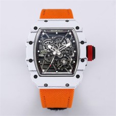 RM035 White Real NTPT Skeleton Dial Red Crown Orange Rubber Strap BBRF NH05A