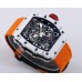 RM035 White Real NTPT Skeleton Dial Red Crown Orange Rubber Strap BBRF NH05A