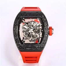 RM055 Real NTPT Skeleton Dial Red Crown Red Rubber Strap BBRF RMUL2