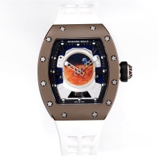 RM052 Tourbillon Brown Titanium Skeleton Dial White Rubber Strap YSF Tourb
