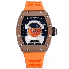 RM052 Tourbillon Brown Titanium Skeleton Dial Orange Rubber Strap YSF Tourb