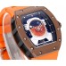RM052 Tourbillon Brown Titanium Skeleton Dial Orange Rubber Strap YSF Tourb