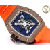 RM052 Tourbillon Brown Titanium Skeleton Dial Orange Rubber Strap YSF Tourb