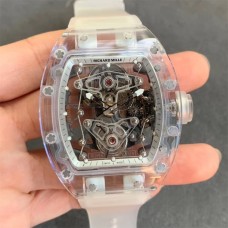 RM056 Transparent Tourbillon Skeleton Dial Transparent Rubber Strap EURF Tourb