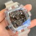 RM056 Transparent Tourbillon Skeleton Dial Transparent Rubber Strap EURF Tourb