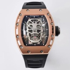 RM052 Tourbillon Black PVD Skeleton Dial Black Rubber Strap EURF Tourb