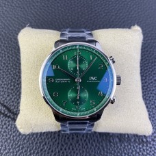 IWC Portugieser Chrono 41mm IW371615 Green Dial SS Bracelet ZF A7750