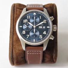 IWC Pilot Chrono 43mm IW377721 Blue Dial Brown Leather Strap ZF A7750