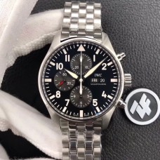 IWC Pilot Chrono 43mm IW377710 Black Dial SS Bracelet ZF A7750