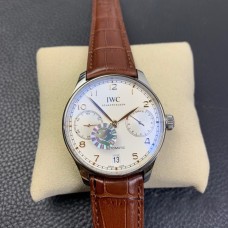 IWC Portugieser 44mm IW503504 RG White Dial Brown Leather Strap ZF A52850