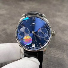 IWC Portugieser 42mm IW500710 Blue Dial Black Leather Strap ZF A51011