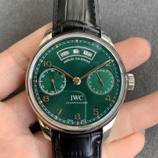 IWC Portugieser 44mm IW503510 Green Dial Black Leather Strap ZF A52850