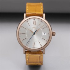 IWC Portofino 37mm Ladies RG Silver Dial Leather Strap V7F A2892