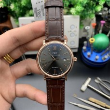 IWC Portofino 40mm IW356511 RG Grey Dial Brown Leather Strap V7F A2892