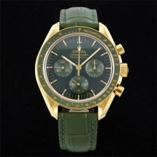 Speedmaster 42mm Moonwatch Professional YG Green Dial Green Rubber Strap RMF A7750