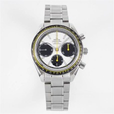 Speedmaster 40mm Racing Master White/Black Dial SS Bracelet HRF A7750