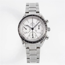 Speedmaster 40mm Racing Master White Dial SS Bracelet HRF A7750