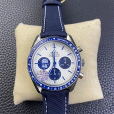 Speedmaster 42mm Moonwatch Professional Silver Snoopy Award 50th Anniversary Blue Rubber Strap OSF A7750