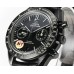 Speedmaster 44mm “Dark Side of The Moon” Real Ceramic Black Dial Black Leather Strap N1F A7750