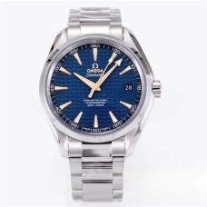 Seamaster 41mm AQUA TERRA 150M Blue Textured Dial YG Hand SS Bracelet VSF A8500
