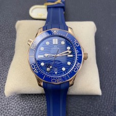 Seamaster Diver 300M 42mm Ceramic RG/SS Blue Dial Blue Rubber Strap VSF A8800