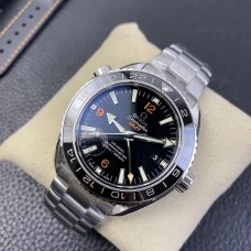 Planet Ocean 600M GMT 43.5mm Black Dial Orange Marker SS Bracelet VSF A8906
