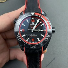 Planet Ocean 600M GMT 45.5mm All Ceramic Black/Blue Bezel Black Dial Black Rubber Strap VSF A8906