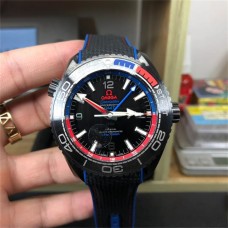 Planet Ocean 600M GMT 45.5mm All Ceramic Black/Blue/Red Bezel Black Dial Black Rubber Strap VSF A8906