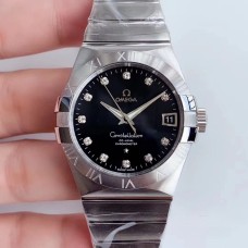 Constellation 38mm Black Dial Diamond Marker SS Bracelet VSF A8500