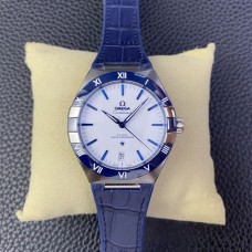 Constellation 41mm Ceramic White Dial Blue Rubber Strap VSF A8900