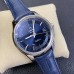 De Ville Hour Vision 41mm Blue Dial Blue Leather Strap VSF A8500