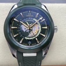 Aqua Terra 150M 43mm Worldtimer Green Rubber Strap Green Dial VSF A8938