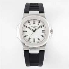 Nautilus 5711 40mm White Black Rubber Strap PPF A330SC