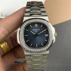 Nautilus 5711 40mm Diamond Bezel Blue Dial SS Bracelet PPF A330SC