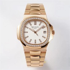 Nautilus 5711 40mm Diamond Bezel RG White Dial RG Bracelet PPF A330SC