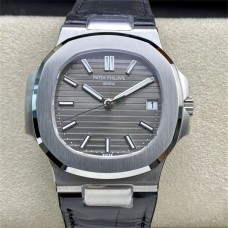 Nautilus 5711 40mm Grey Dial Black Leather Strap 3KF A324SC