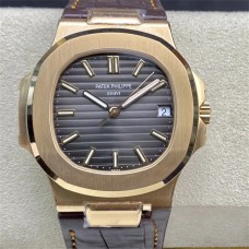 Nautilus 5711 40mm RG Grey Dial Brown Leather Strap 3KF A324SC