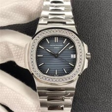 Nautilus 5713 40mm Diamond Bezel Blue Dial SS Bracelet 3KF A324SC