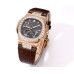 Nautilus 5724 40mm Diamond Bezel RG Grey Dial Brown Leather Strap GRF A240SC