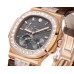 Nautilus 5724 40mm Diamond Bezel RG Grey Dial Brown Leather Strap GRF A240SC