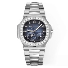Nautilus 5724 40mm Diamond Bezel Blue Dial SS Bracelet GRF A240SC