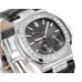 Nautilus 5724 40mm Diamond Bezel Grey Dial Black Leather Strap GRF A240SC