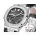 Nautilus 5724 40mm Diamond Bezel Grey Dial Black Leather Strap GRF A240SC