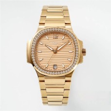 Nautilus 7118 35.2mm Ladies Diamond Bezel RG RG Dial RG Bracelet PPF A324SC