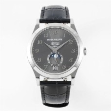 Complications Annual Calendar 38mm 5396 Grey Dial Number Marker Black Leather Strap PPF A324SC