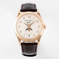 Complications Annual Calendar 38mm 5396 RG White Dial Number Marker Brown Leather Strap PPF A324SC
