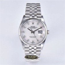 DateJust 36mm Fluted Bezel Mop Dial Diamond Marker Jubilee Bracelet Clean Factory CF VR3235