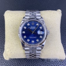 DateJust 36mm Fluted Bezel Blue Motif Dial Diamond Marker Jubilee Bracelet VSF VS3235